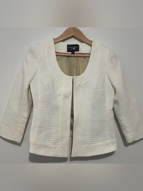 Banana Republic Women's Ivory Textured Open-Front Blazer